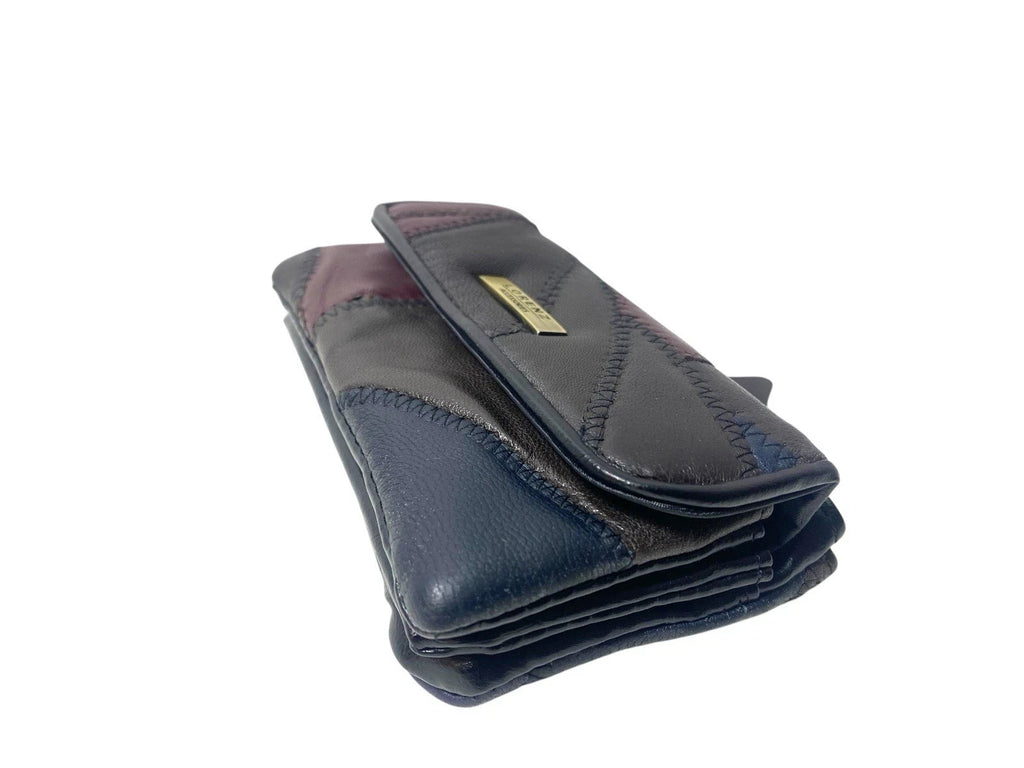 Lorenz Ladies Patchwork Leather Purse Super Soft with Zipped Coin Compartment