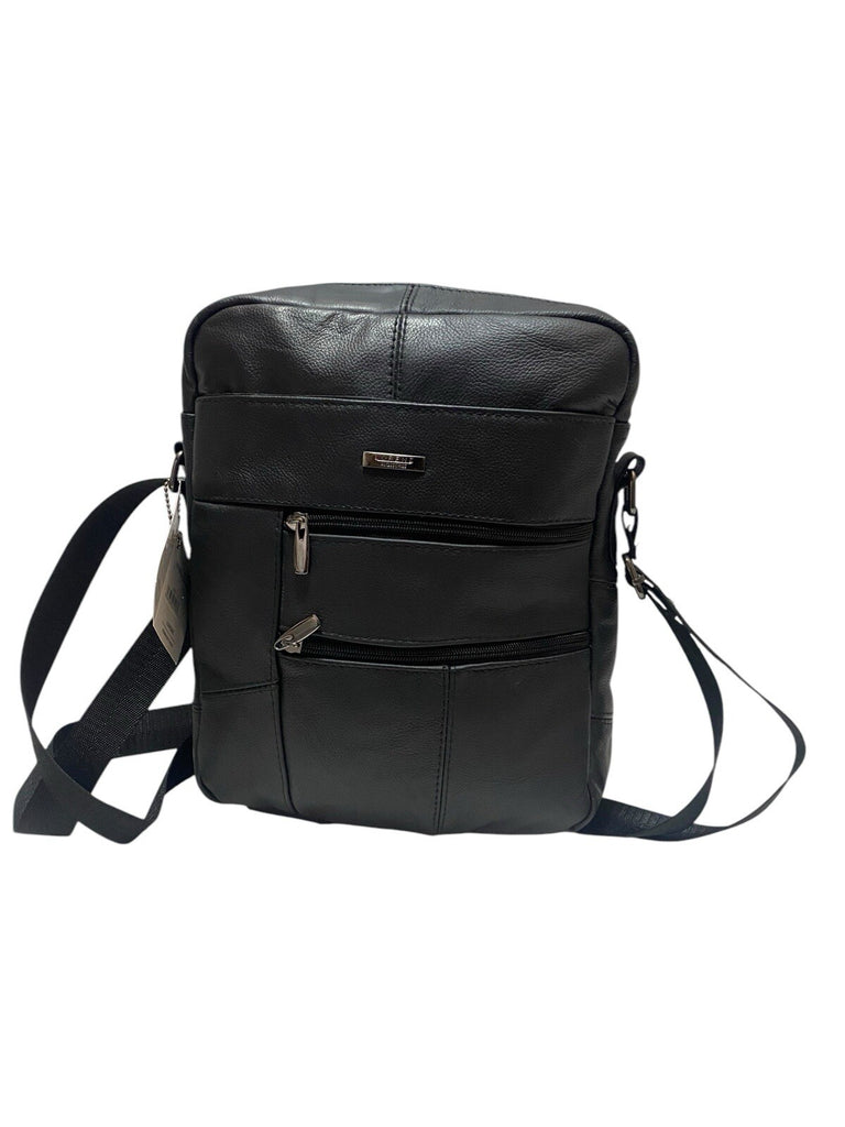 Lorenz Real Leather Unisex Casual Cross Body Bag Shoulder Bag Messenger Bag