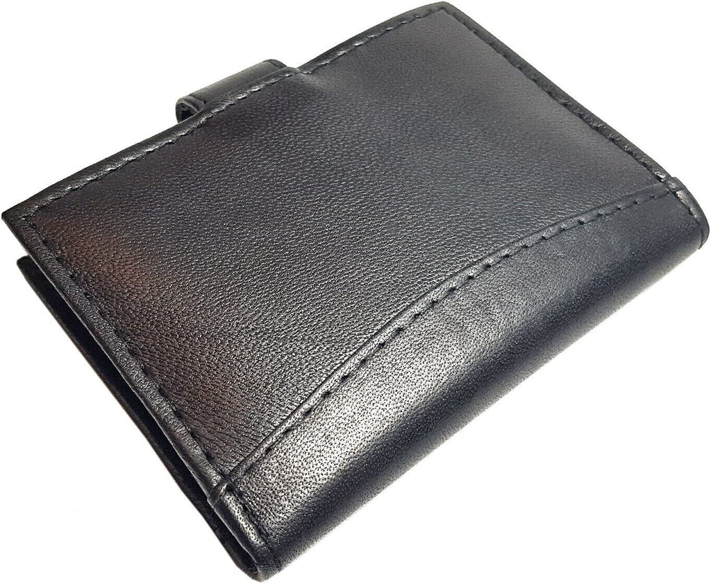 Sheep Nappa Leather RFID Protected Credit Card Case With Internal ID Window New