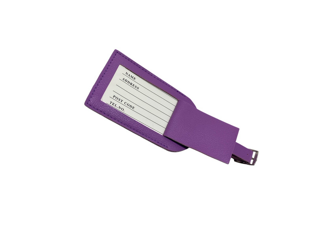12 X PU Luggage Tag Suitcase Label Address Id Tag Purple Job Lot Car Boot Resale