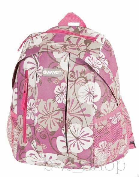 Hi Tec Ladies Flower Print Backpack Rucksack School Gym College Work Travel
