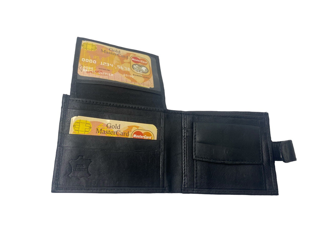 Mens Soft Leather Bifold Wallet Credit Card Holder Notes Coins New