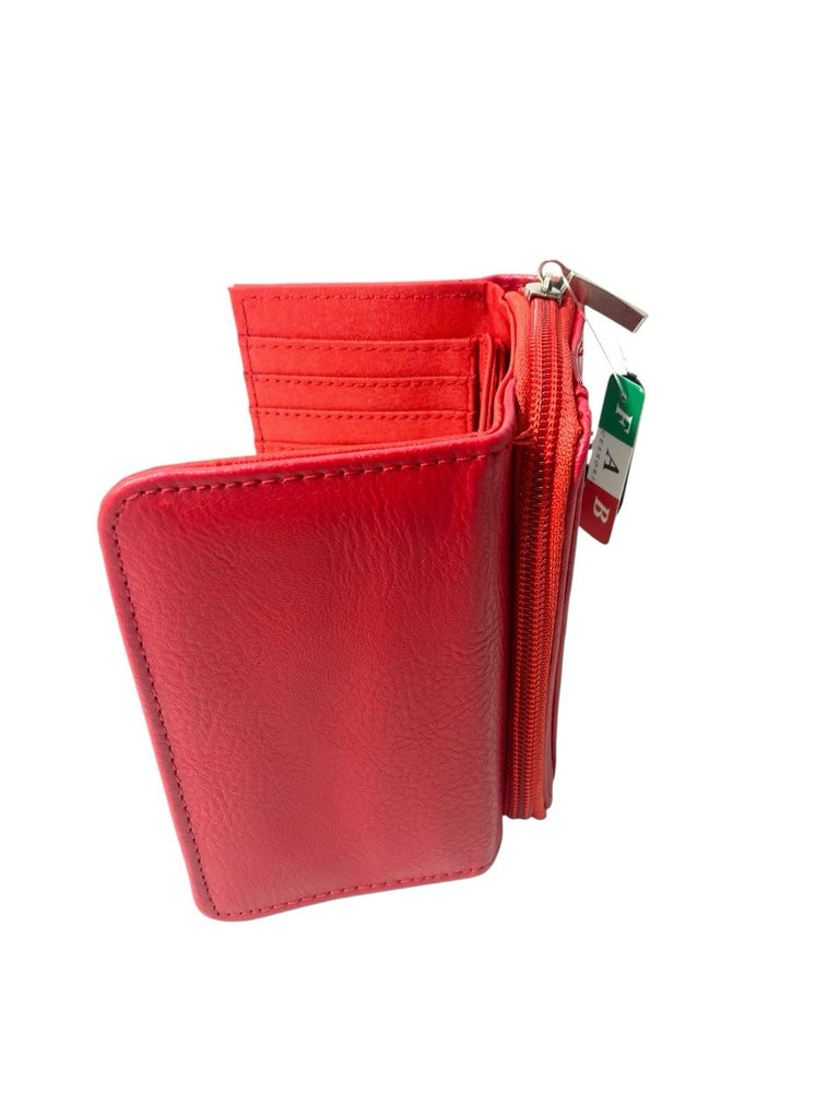 Ladies Trifold Faux Leather Zip Around Coin Notes Credit Card Purse New