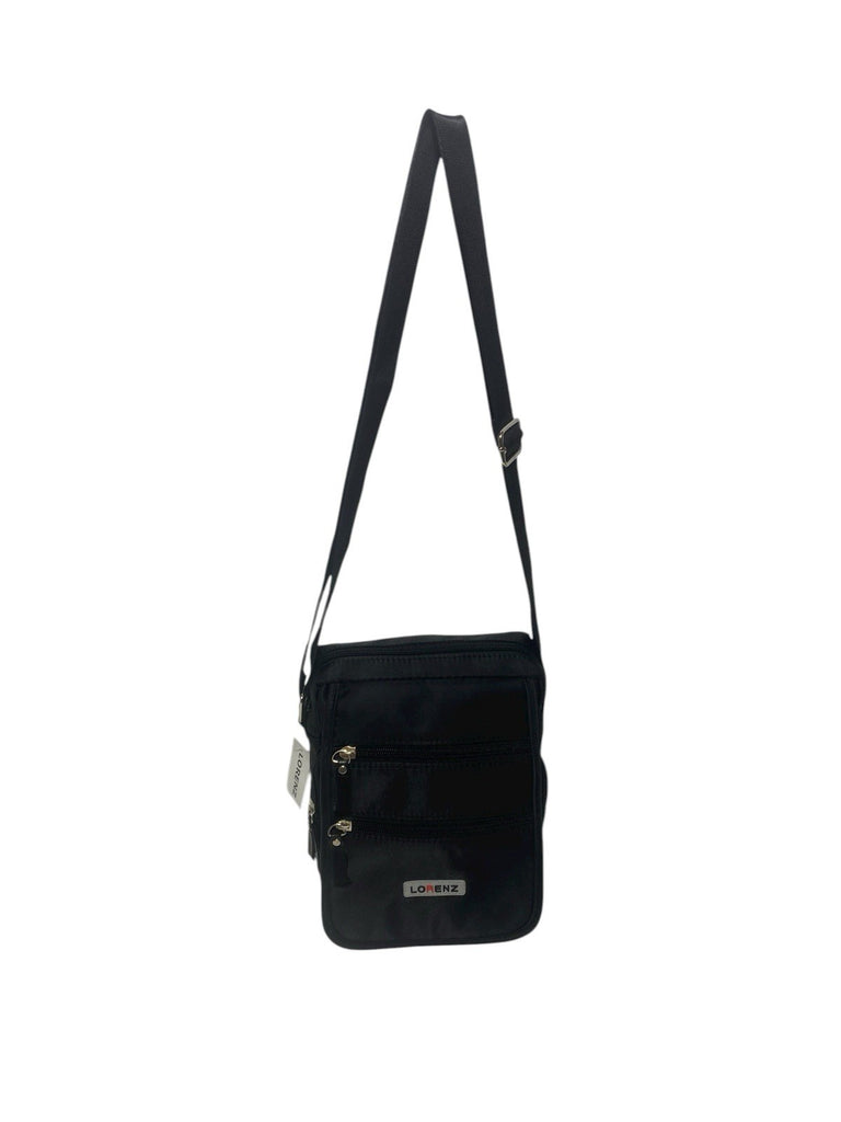 Lorenz Unisex Nylon Travel Bag Multiple Zipped Pockets & Adjustable Strap New