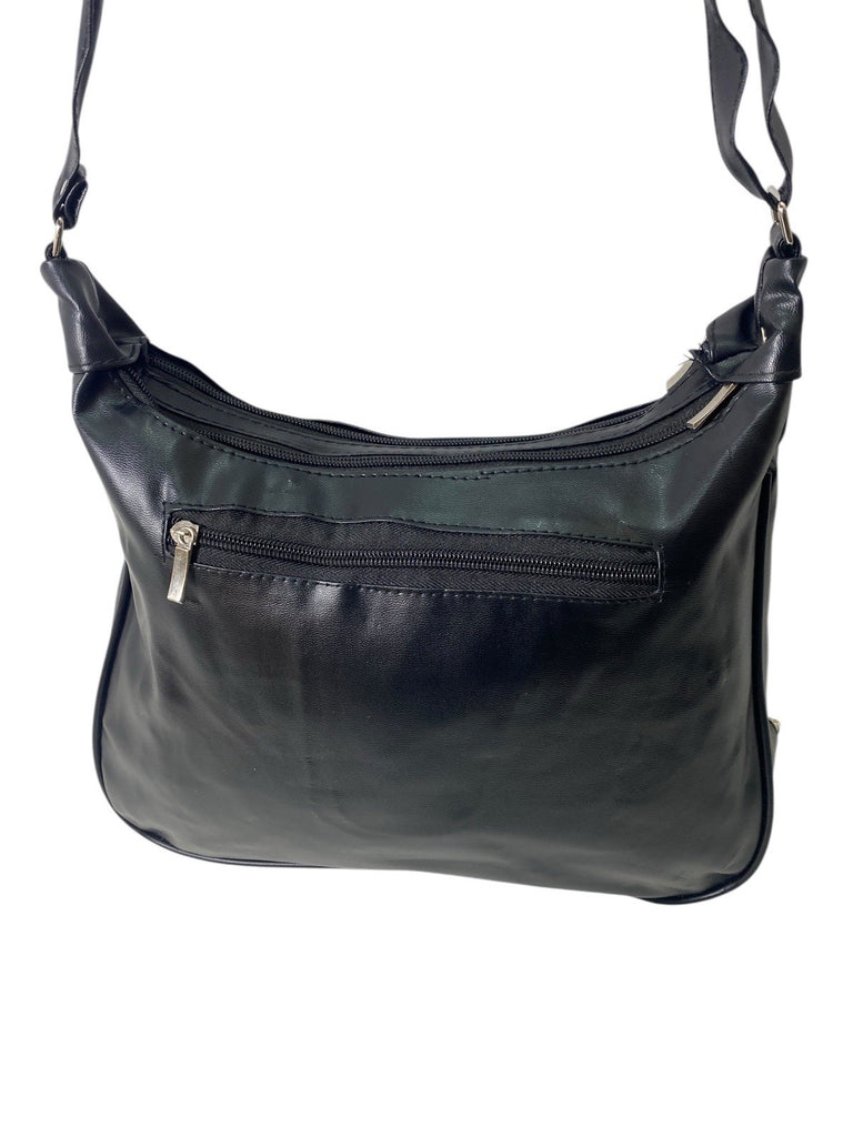 Ladies Womens Patchwork Leather Handbag Shoulder Cross Body Bag Multiple Zip