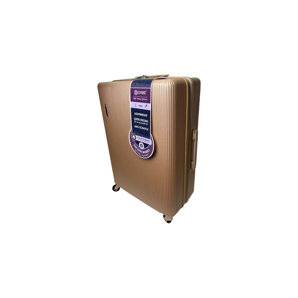 5 Cities 25" Lightweight 77L ABS Hard Shell 4 Wheeled Travel Luggage 71x49x26cm