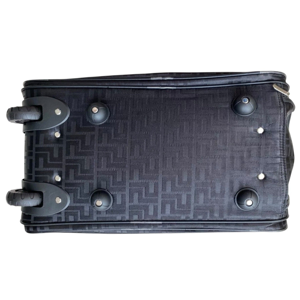 Unisex Black Frenzy Design Travel Holdall Wheeled Bag Fashion Hand Luggage New