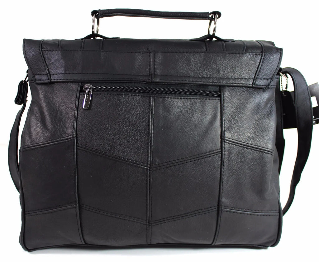 Lorenz Cowhide Genuine Real Leather Briefcase Satchel Shoulder Office Handbag