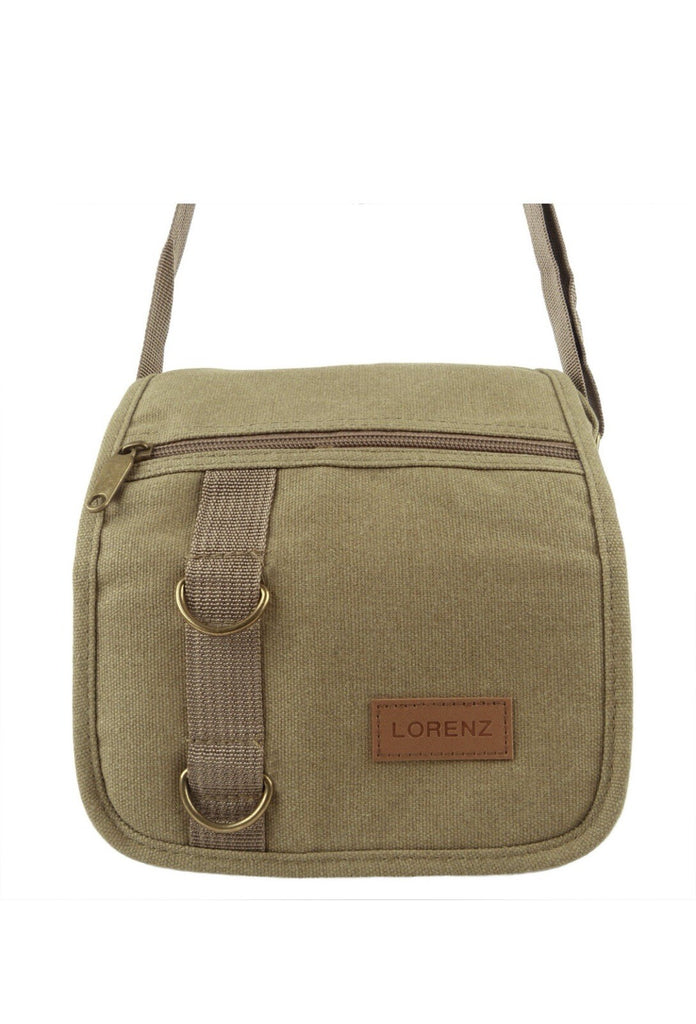 Lorenz Unisex Multi Purpose Small Canvas Cross Body Shoulder Travel Utility Bag