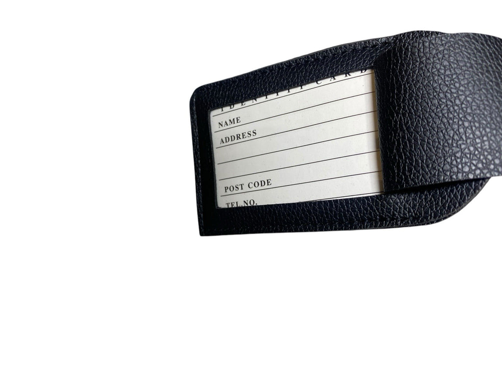 12 X PU Luggage Tag Suitcase Label Address Id Tags Black Job Lot Car Boot Resale