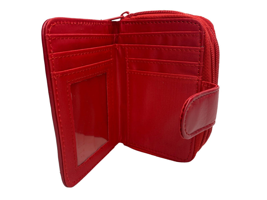 Lorenz Luxury Soft Leather Patchwork Twin Zip Round Purse Credit Card Wallet New