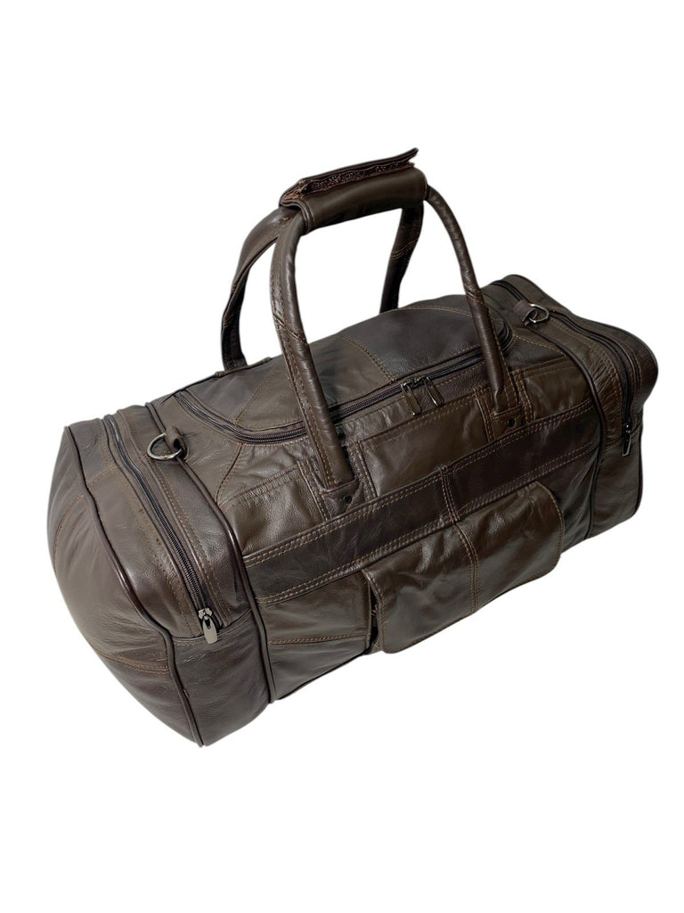 Lorenz Unisex Genuine Luxury Soft Leather Travel Weekend Gym Bag Holdall New