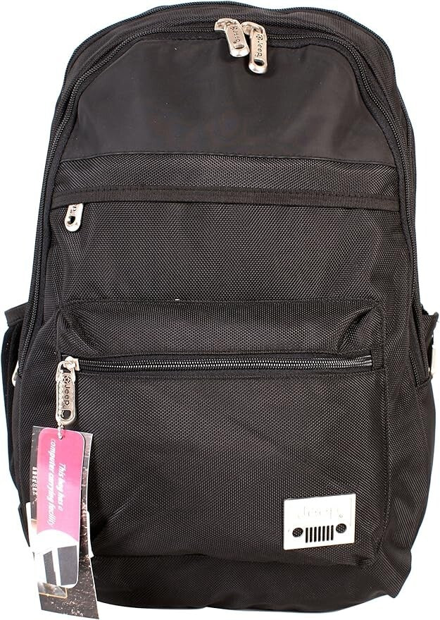 Jeep Mens Premium 16" Laptop School College Business Travel Backpack Bag New