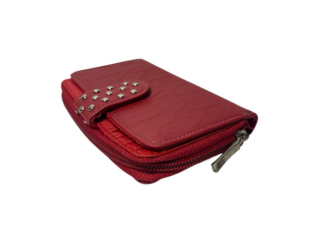 Fabretti Ladies Bifold Faux Leather Zip Around Coin Credit Card Notes Purse New