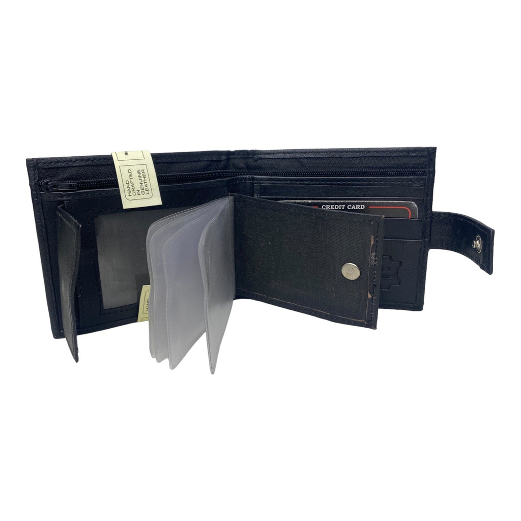 Fabretti Mens Real Leather Bifold Wallet With Detachable Card Holder New