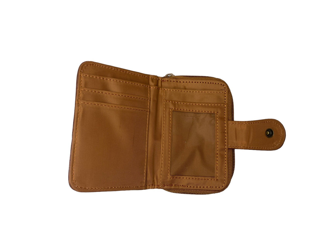 Lorenz Soft Leather Patchwork Twin Zip Round Purse Wallet ID Window