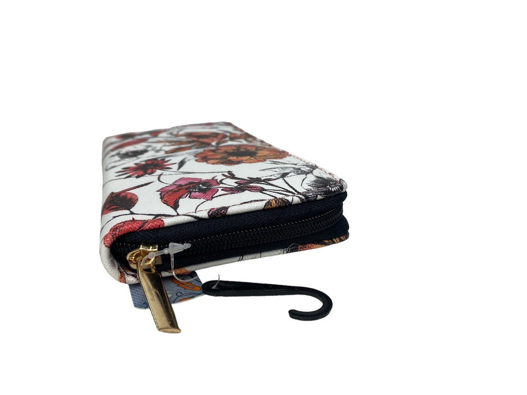 Ladies Designer Style Floral Flower Print Clutch Purse Wallet Card Coin Holder