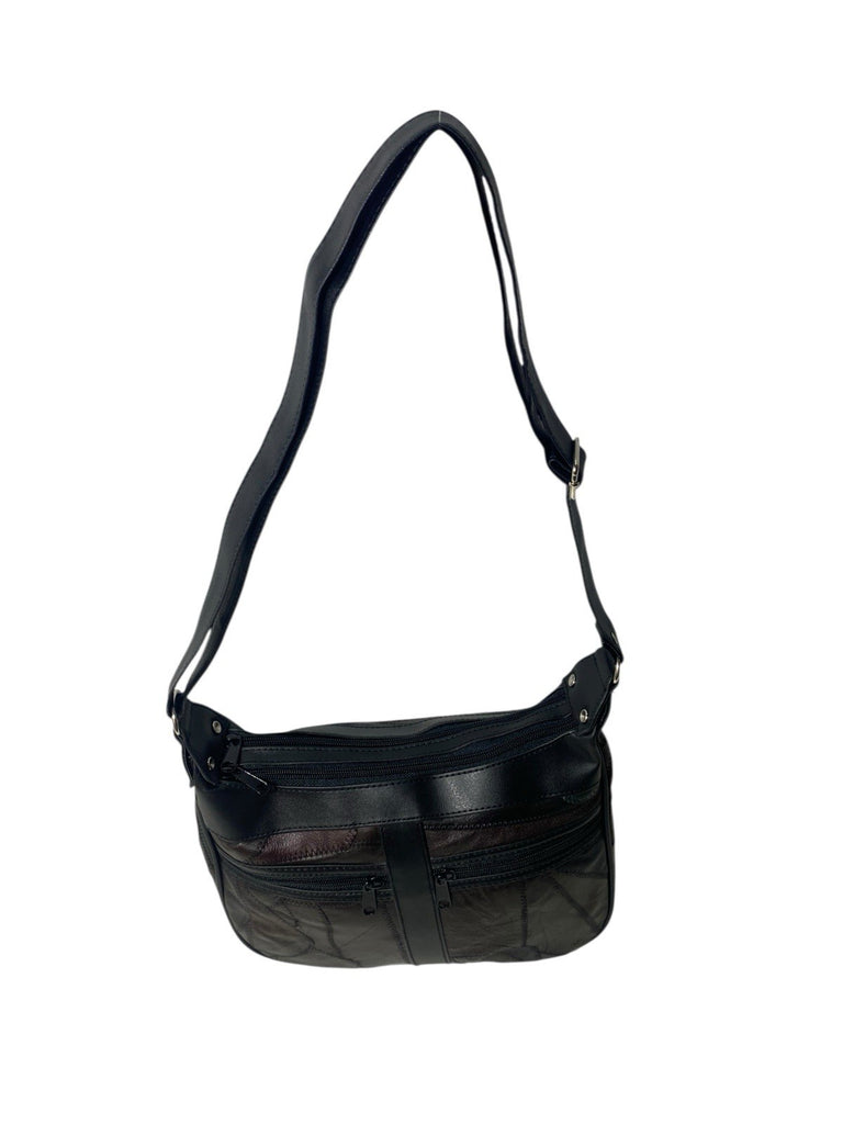 Lorenz Patchwork Leather Twin Top Leather Handbag Shoulder Cross Body Bag New