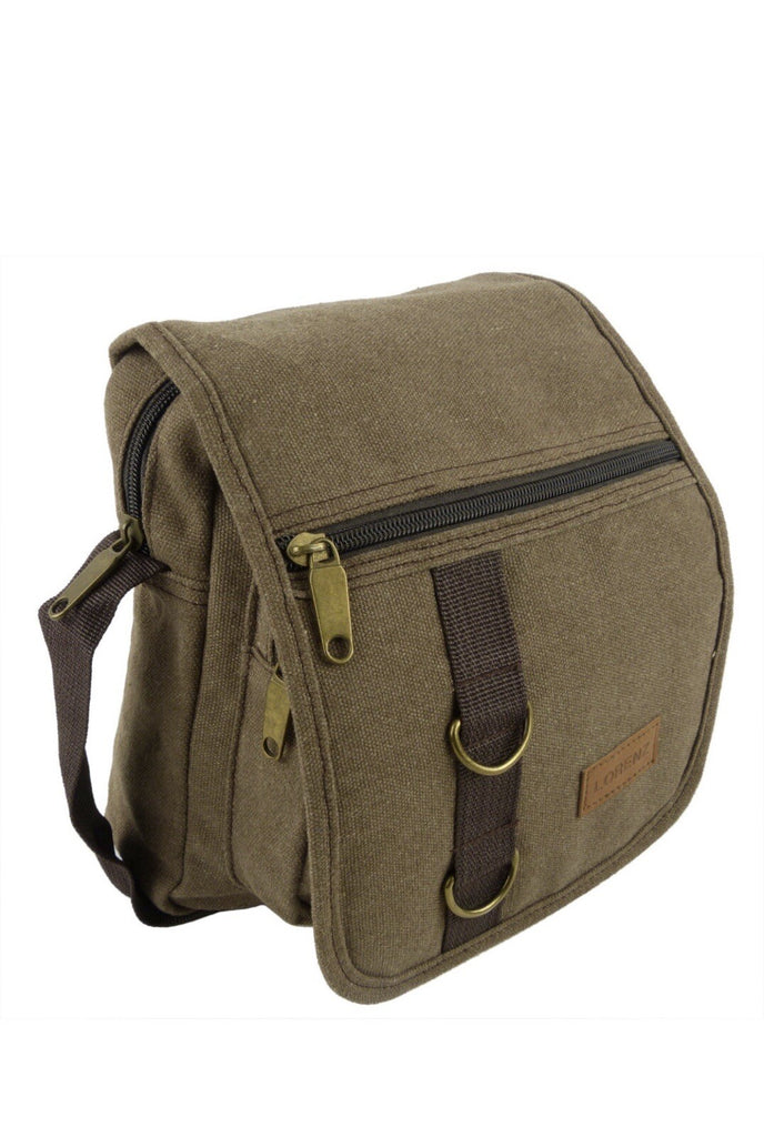 Lorenz Unisex Multi Purpose Small Canvas Cross Body Shoulder Travel Utility Bag
