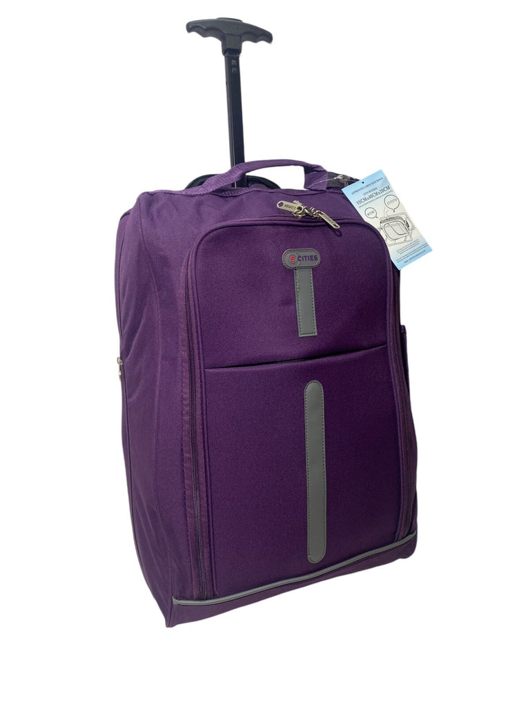 5 Cities 21" 55cm Carry On Lightweight Travel Wheeled Cabin Trolley Bag 42L New