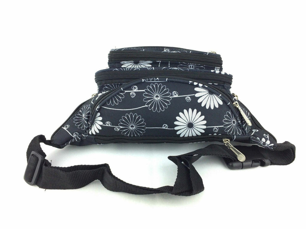Lorenz Polyester Floral Money Belt Waist Pouch Fanny Pack Hip Bag Travel Holiday
