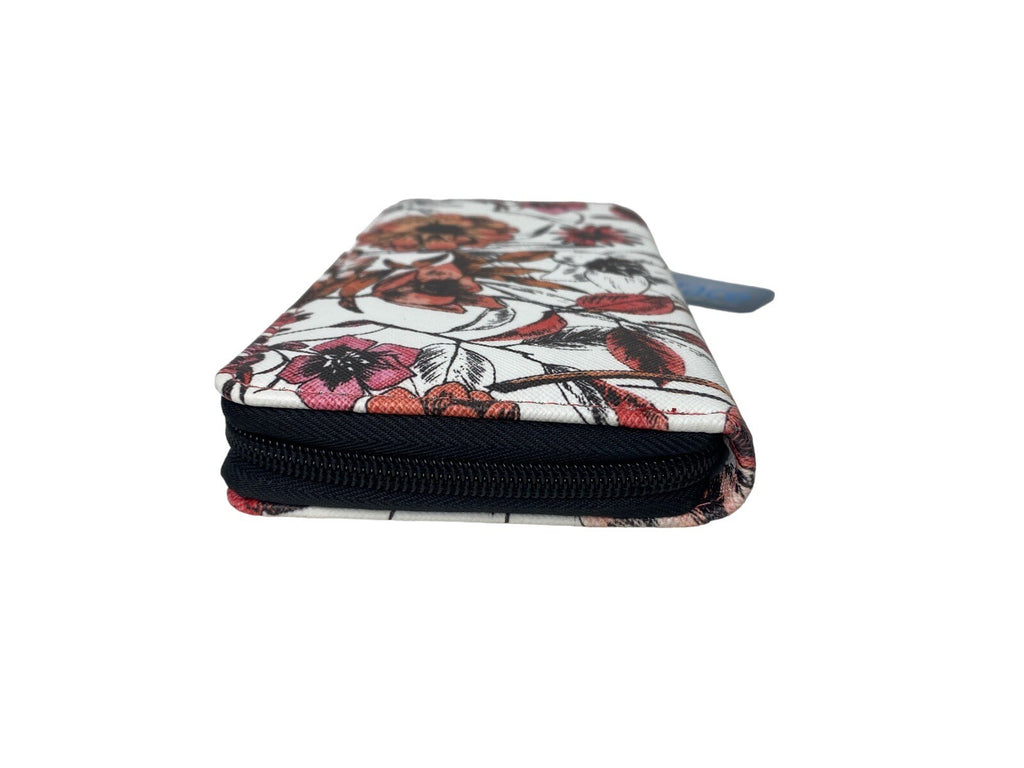 Ladies Designer Style Floral Flower Print Clutch Purse Wallet Card Coin Holder