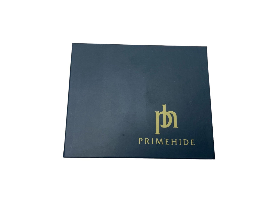Primehide Mens Soft Luxury Leather Trifold Wallet Credit Card Black Gift Boxed
