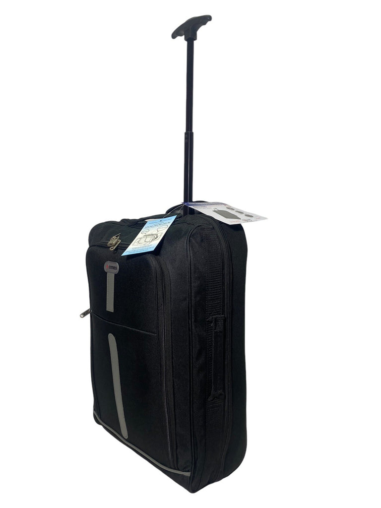 5 Cities 21" 55cm Carry On Lightweight Travel Wheeled Cabin Trolley Bag 42L New