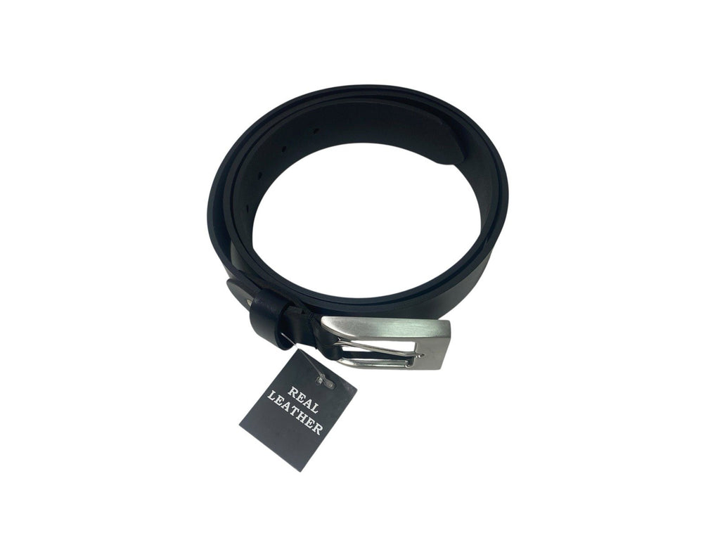 Mens 100% Full Grain Leather 1.5" (38mm) Wide Belt Black XL 40-44" New