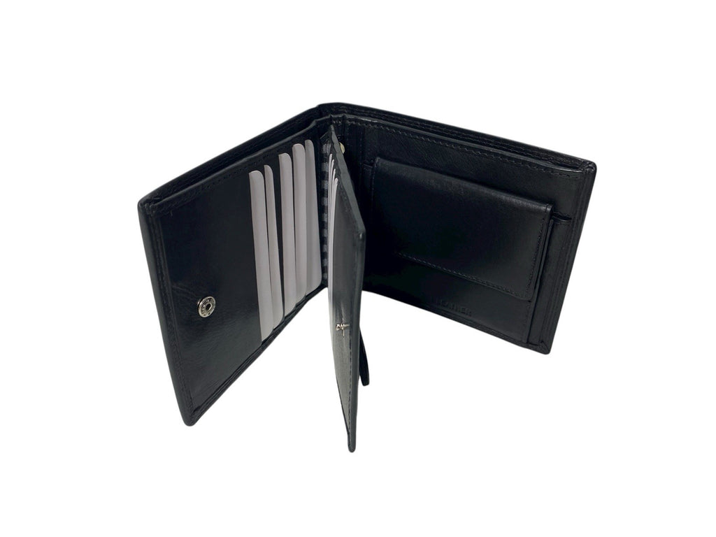 London Leather Goods Mens Gents Designer Luxury Soft Leather Bifold Wallet Gift