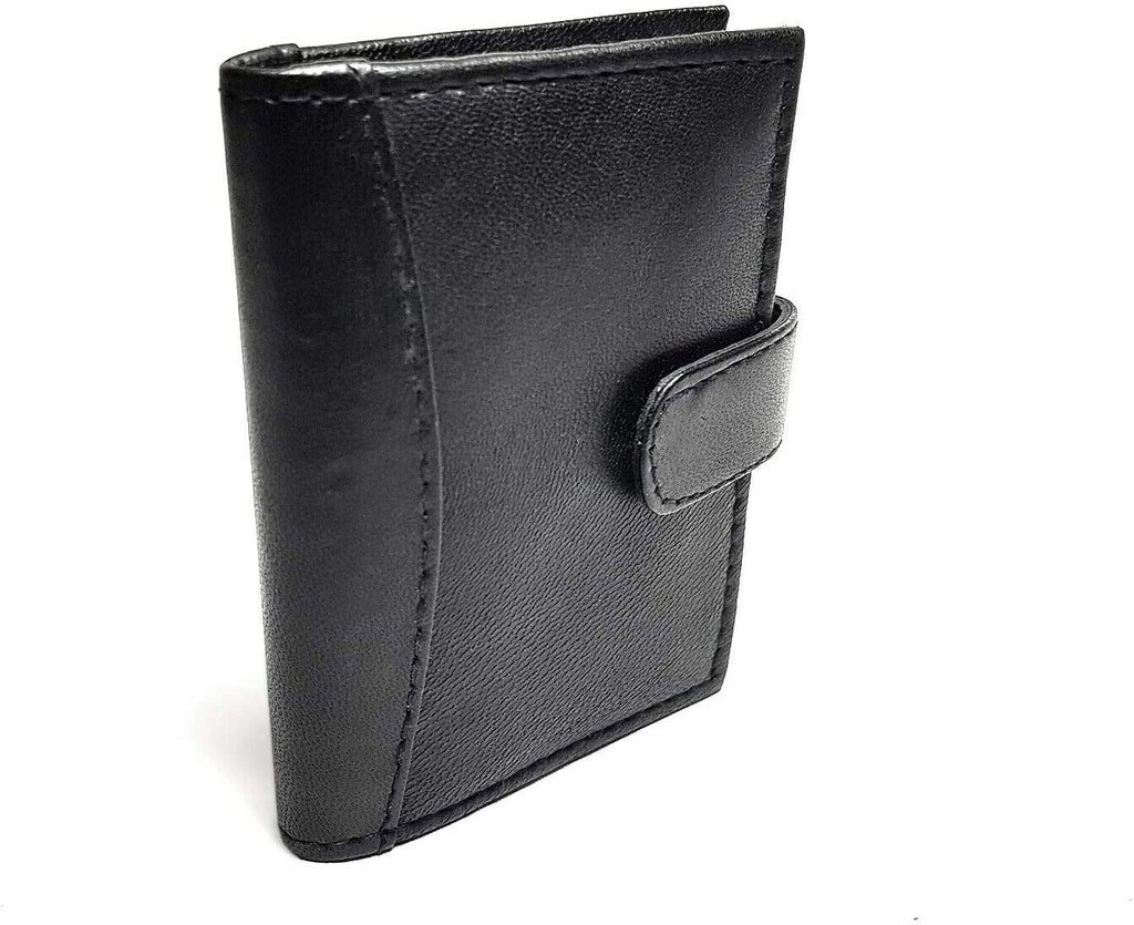 Sheep Nappa Leather RFID Protected Credit Card Case With Internal ID Window New