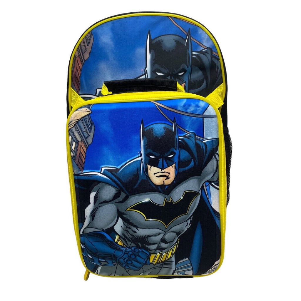 Batman Backpack With Lunch Bag For Kids Matching 2 Piece School Bag Set