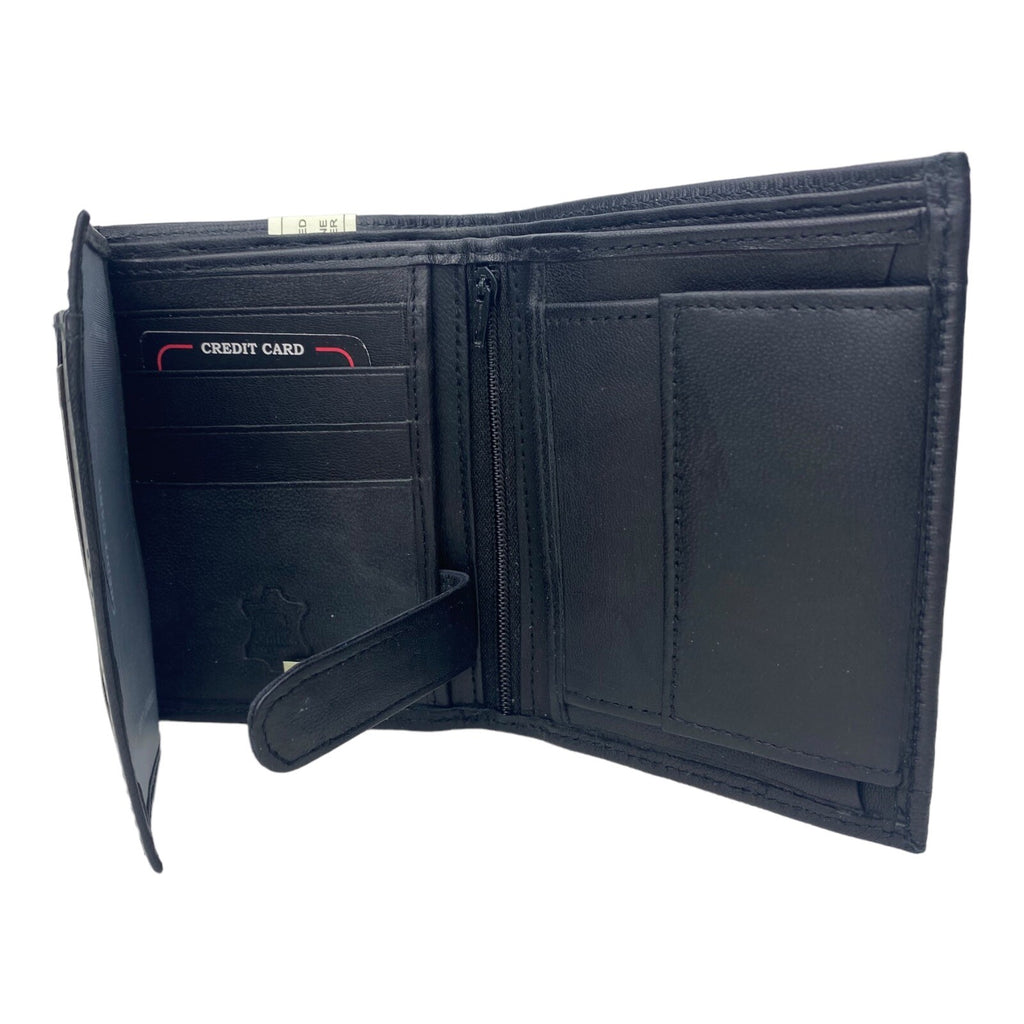 Fabretti Mens Soft Leather Bifold Wallet Credit Card Notes Coins New