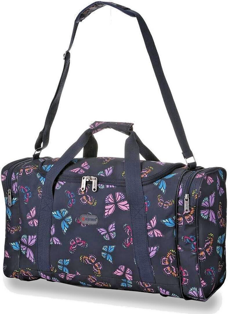 5 Cities 21" Cabin Bag Carry on Holdall Flight Gym Bag Butterfly 32L 54x30x20cm