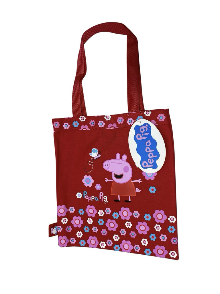 Peppa Pig Girls Canvas Shopper Tote Beach Shopping Book Bag New