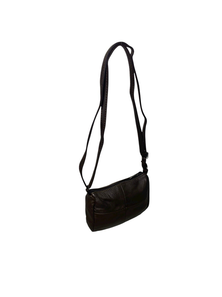 Lorenz Genuine Cowhide Leather Crossbody Shoulder Bag Triple Zipper Compartments