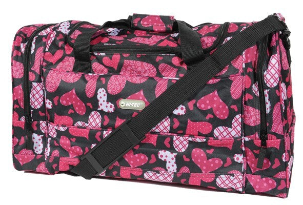 Hi Tec Ladies 22" Hearts Holdall Gym PE Weekend Duffle Overnight Travel Bag New