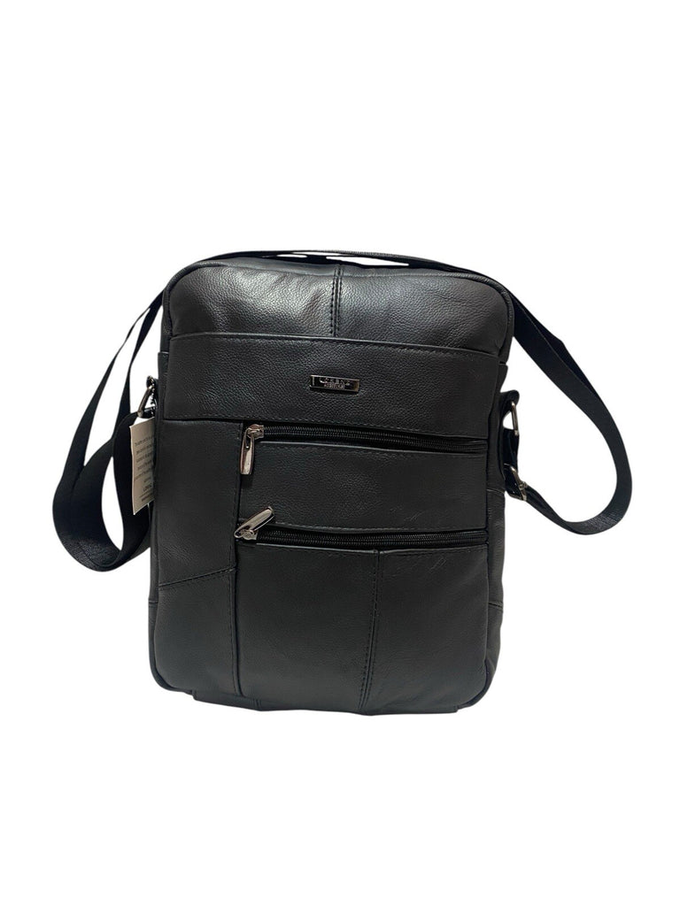 Lorenz Real Leather Unisex Casual Cross Body Bag Shoulder Bag Messenger Bag