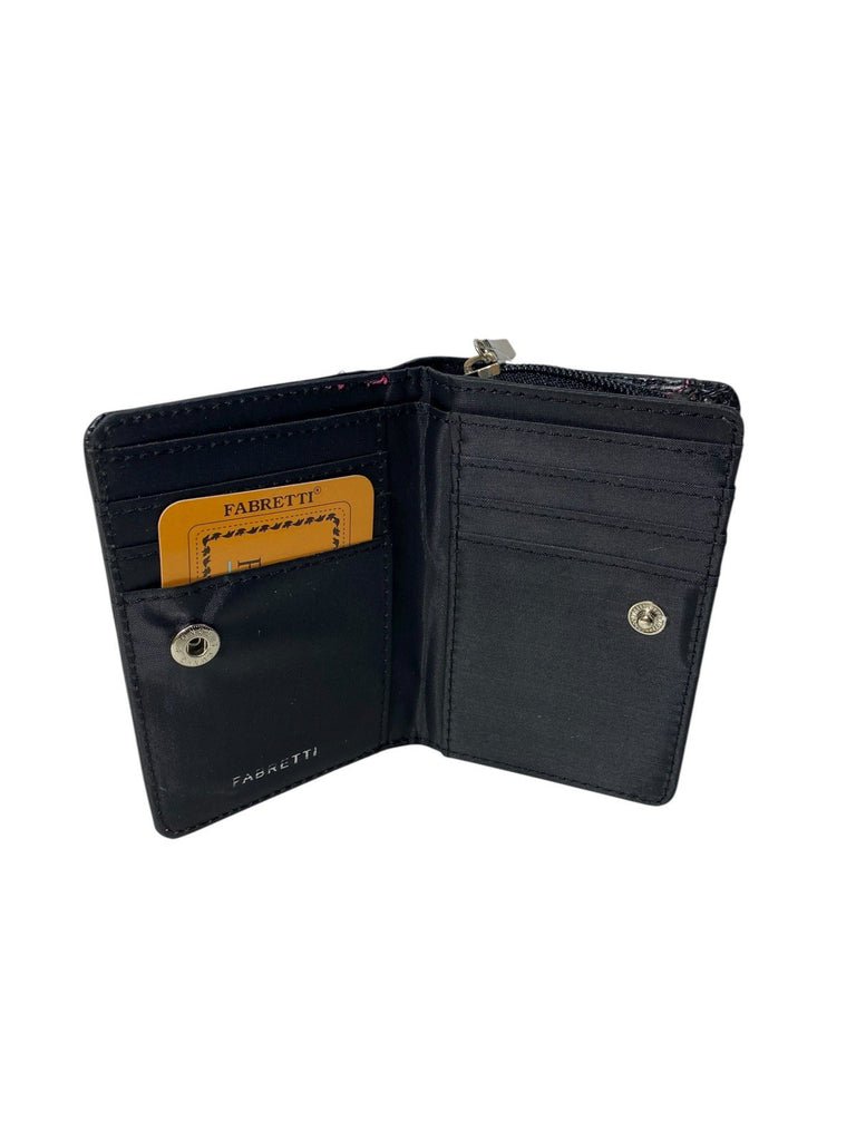 Fabretti Ladies Bifold Dog & Butterfly Design Faux Leather Clutch Purse New