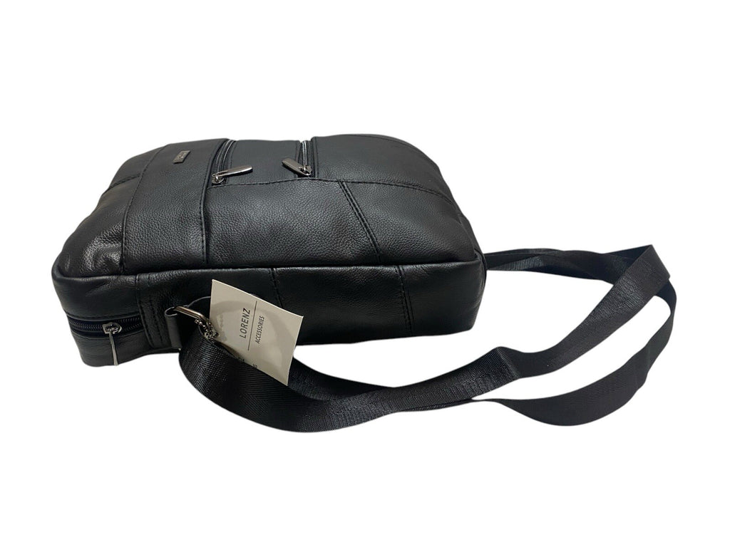 Lorenz Real Leather Unisex Casual Cross Body Bag Shoulder Bag Messenger Bag