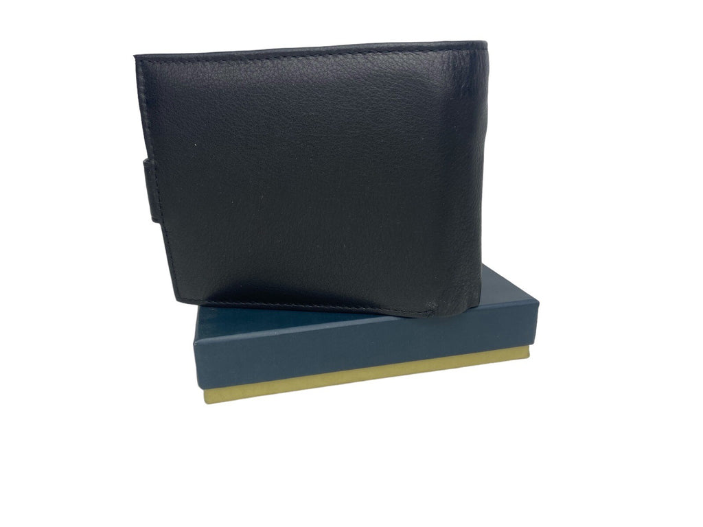Primehide Mens Soft Luxury Leather Bifold Wallet Credit Card Black Gift Boxed