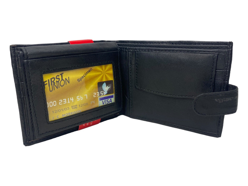 Gents Mens Soft Leather Bifold Credit Card Holder Purse Coin Pouch Wallet New