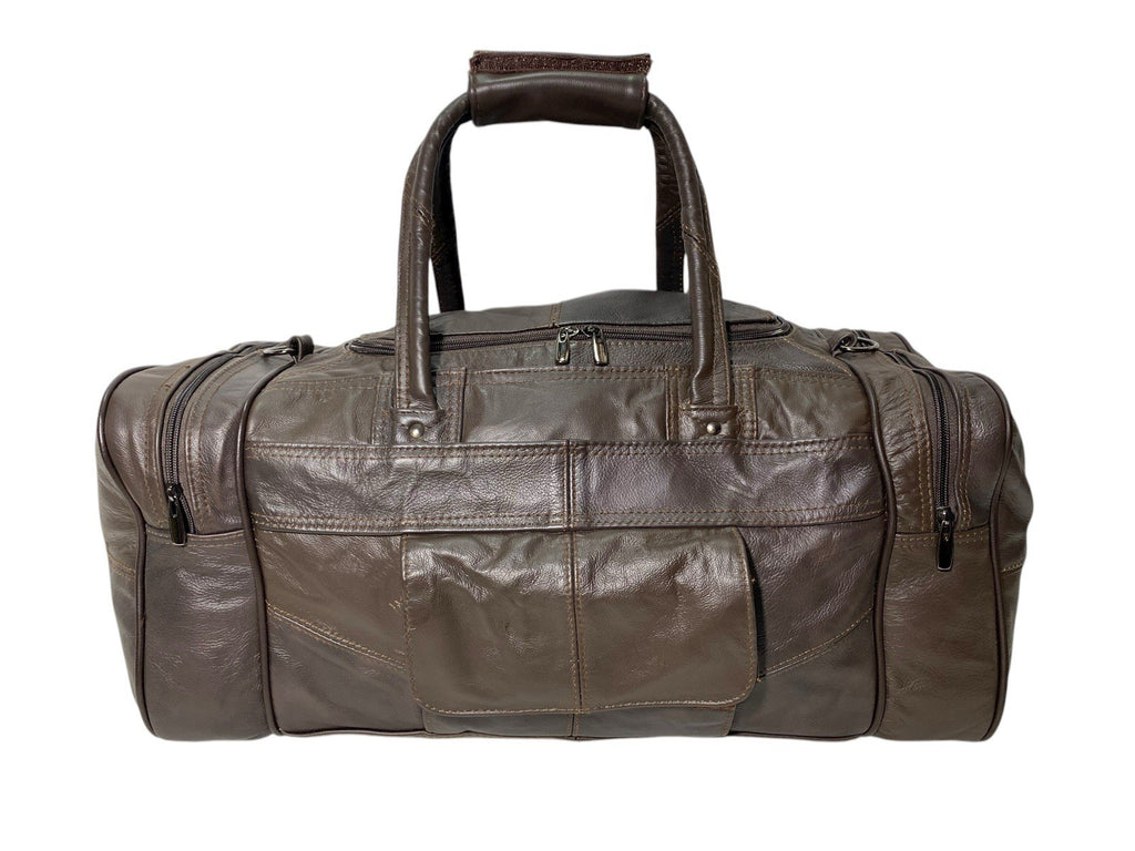 Lorenz Unisex Genuine Luxury Soft Leather Travel Weekend Gym Bag Holdall New