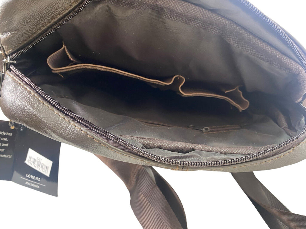 Lorenz Real Leather Unisex Casual Cross Body Bag Shoulder Bag Messenger Bag