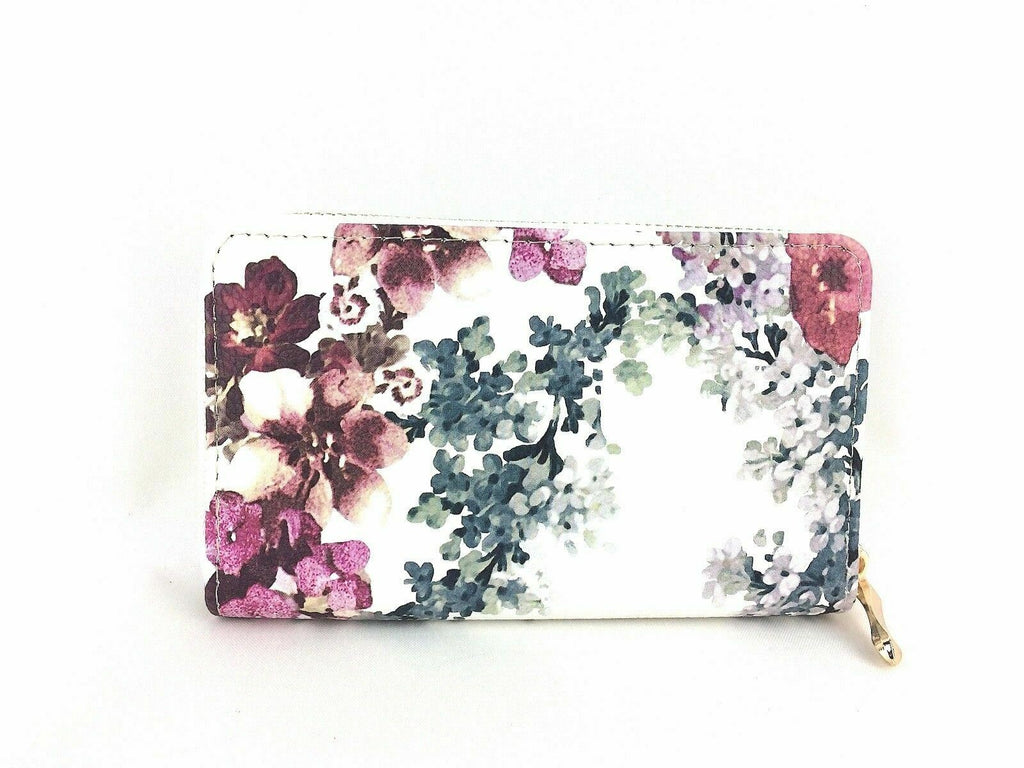 Ladies Floral Zip Fashion Clutch Coin Credit Card Purse Victoria & Albert Style