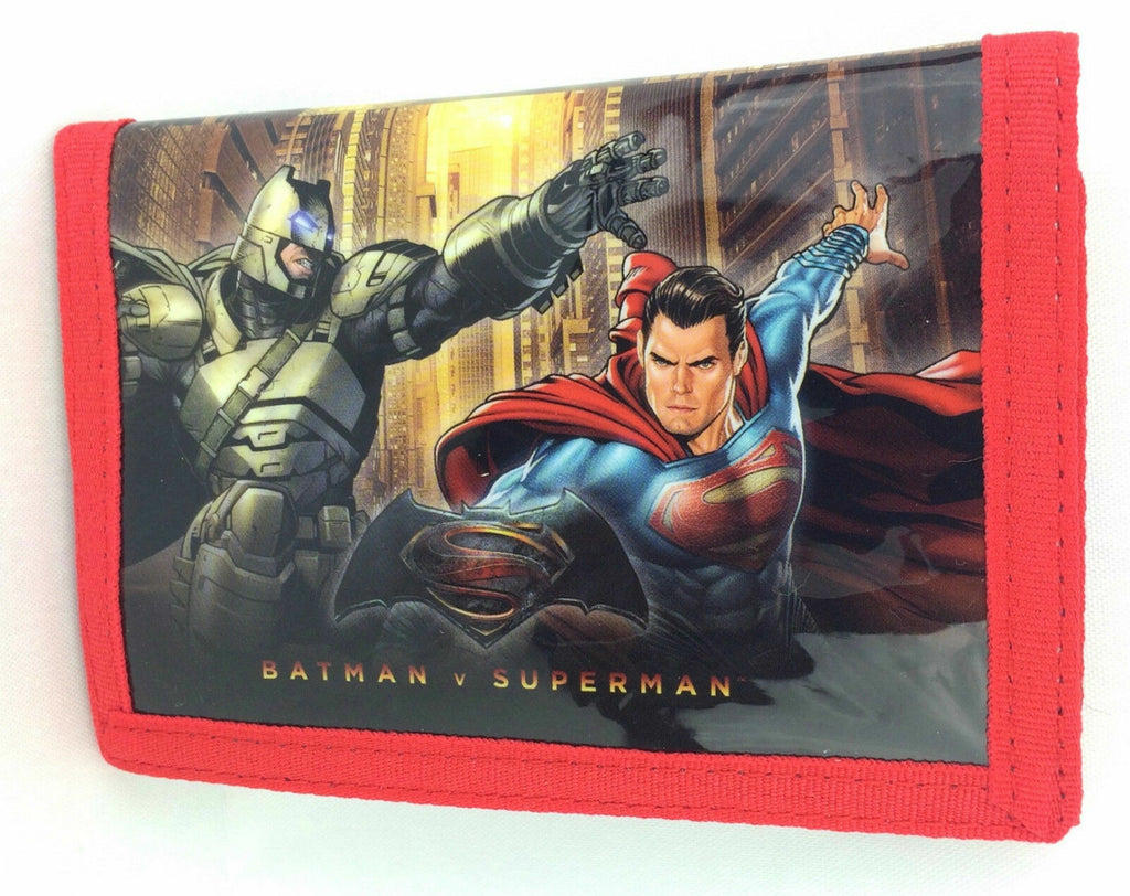 Dc Comics Batman Vs Superman Boys Kids Tri-Fold Coin Pouch Wallet New