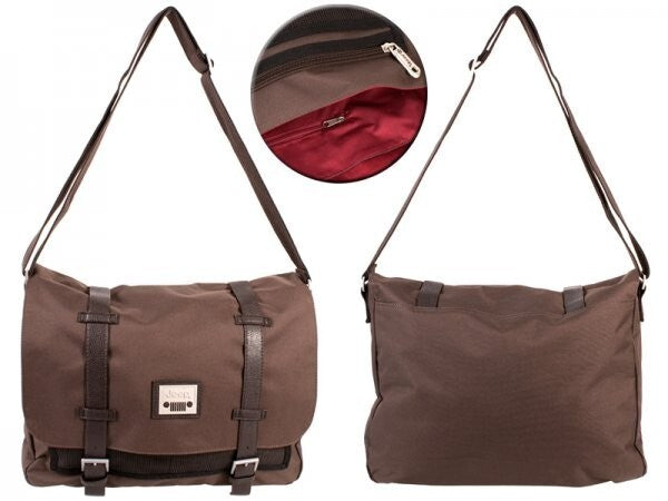 Jeep Unisex Vintage Courier Messenger Shoulder Satchel Work College Bag Brown