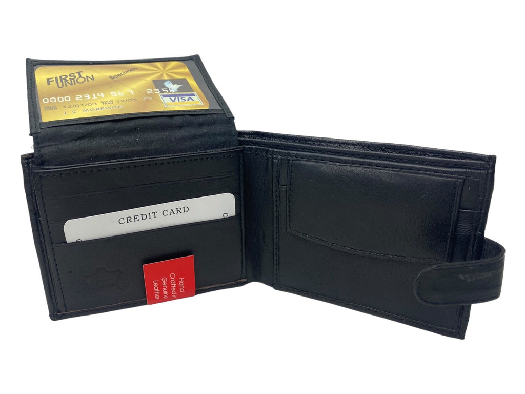 Gents Mens Soft Leather Bifold Credit Card Holder Purse Coin Pouch Wallet New