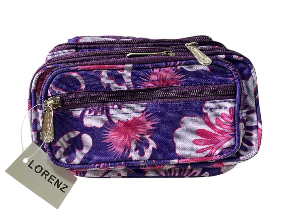 Lorenz Polyester Floral Money Belt Waist Pouch Fanny Pack Hip Bag Travel Holiday