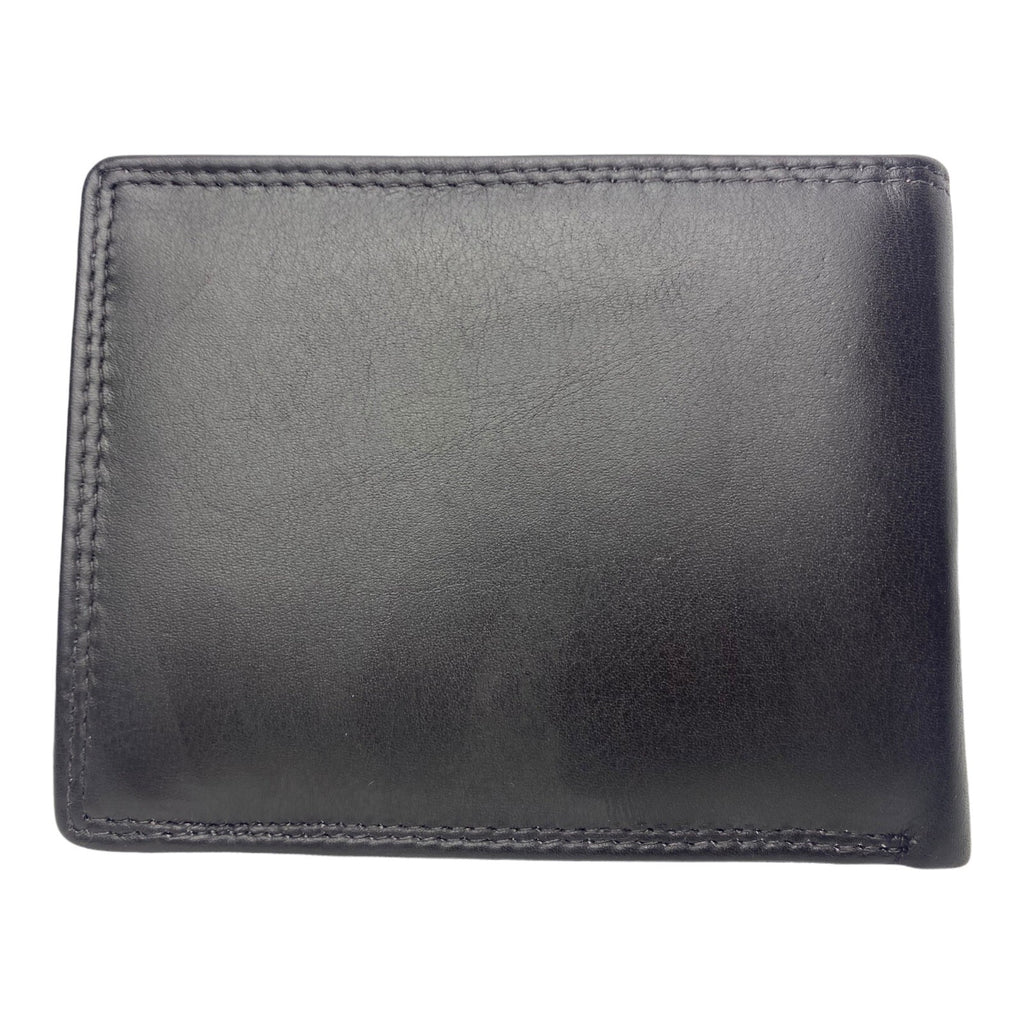 London Leather goods Mens Soft Leather Bifold Wallet Credit Card Notes Coins New